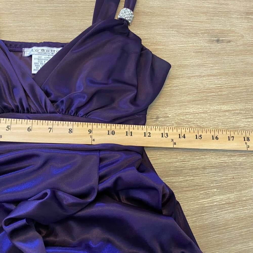 La Belle Dress Babydoll Satin Asymmetrical Women's Purple Sz M Vamp Whimsigoth - Picture 11 of 12